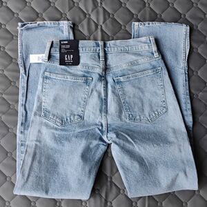 WOMEN'S GAP JEANS 2/26R NEW W TAGS HIGH-RISE STRAIGHT LEG LIGHT WASH STRETCH